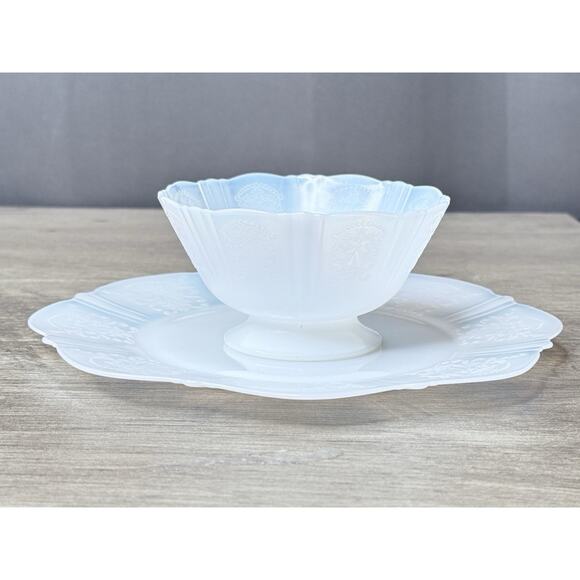 VTG MacBeth-Evans American Sweetheart Monax Cereal Plate & Sherbet Dish White - Picture 7 of 10